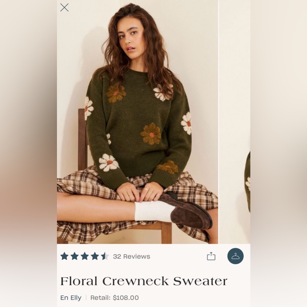 Floral Crew Neck Sweater